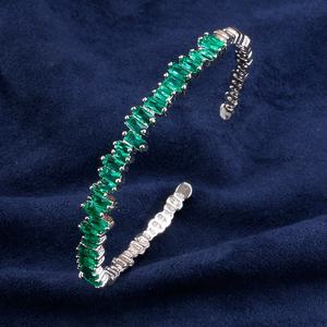 Rakol กำไลข้อมือและกำไลข้อมือเครื่องประดับอัญมณีบูติกสำหรับเจ้าสาวทำจากคริสตัลเพทายเต็ม BP154 - Product Image 2