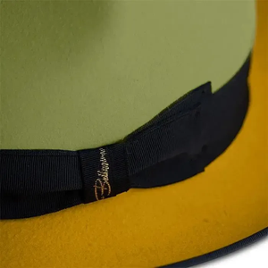earth yellow Green Wool Fedora <b>Hat</b> With Black Band Unisex Adult Casual Spring Autumn 56-58CM - Product Image 3