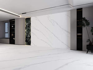 Nuovo <span class=keywords><strong>Design</strong></span> Lastra in Pietra Artificiale Effetto Marmo Calacatta Bianco Lussuosa Formato Grande per <span class=keywords><strong>Design</strong></span> Murale Pietra Sinterizzata 12mm - Product Image 3