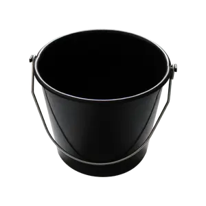 Plastic Pail Black Moulding Plastics Container Bucket Pail Calf Black Pail 8L