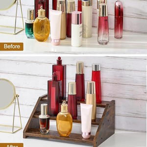 Wooden <b>Desktop</b> <b>Shelf</b> Multi Tiered Condiment Rack For Food Storage 3 Tier Rectangle Standing Type - Product Image 5
