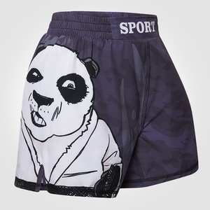 Short MMA pour enfants imprimé en 3D en gros-Vêtements de sport inspirés de Cody Lundin-Short de combat <span class=keywords><strong>noir</strong></span> personnalisé - Product Image 1