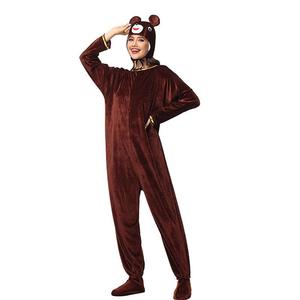 Costume de ours brun pour femmes, avec capuche et couvre-pieds, Cosplay, Halloween, jeu de rôle, combinaison animale pour adultes - Product Image 5