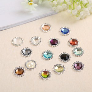Cabujón redondo de diamantes de imitación de base plana de 20mm para joyería, accesorios para el cabello DIY y manualidades, Origen Yiwu - Product Image 1