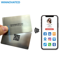Tarjeta de Visita NFC Híbrida de Metal Mate Oculta con Protección RFID