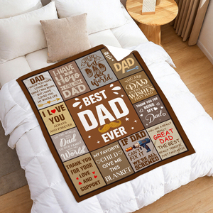 Manta personalizada para el mejor papá, estilo clásico con estampado vintage, regalo para el Día del Padre - Product Image 2