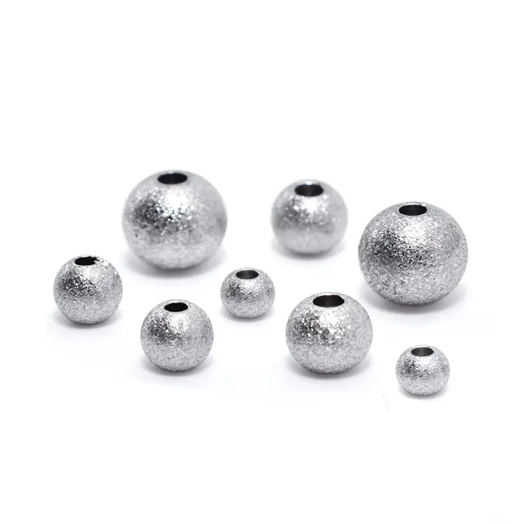 Frosted Faces 2/3/4/5/6/8/10mm Round Loose Jewelry Making Findings ball edelstahl große loch spacer perlen Frosted perlen