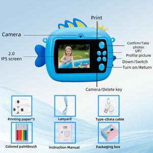Fotocamera Digitale per Bambini a Forma di Pesce, 1080HD, Doppia Fotocamera, Multifunzione, con Carta per <span class=keywords><strong>Stampa</strong></span>, Regalo di Natale, Mini Fotocamera per Bambini - Product Image 5