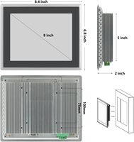 Nuevo Monitor Industrial Integrado con Pantalla Táctil Capacitiva de 8 Pulgadas, Windows 10, USB/DVI, IP65, Pantalla Táctil de 10 Puntos, Realidad Virtual