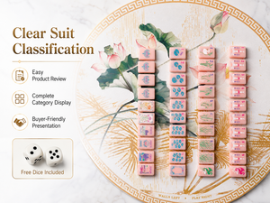 Juego de Mahjong Americano La Vie En Rose al por Mayor, 160 Fichas Rosas de Acrílico PMMA Pesado de 15mm, Proveedor de Arte NMJL Boutique <span class=keywords><strong>Torre</strong></span> <span class=keywords><strong>Eiffel</strong></span> - Product Image 2