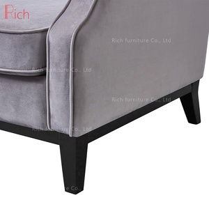 Canapé 1 place au design rétro américain, accoudoir incurvé, <span class=keywords><strong>fauteuil</strong></span> confortable en tissu pour salon, hôtel, bureau, hall d'entrée - Product Image 6