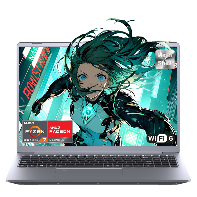 Wholesale 15.9" Notebook AMD R7-6800H 2.5K IPS DDR5 WiFi 6 Win 11 Pro Slim Portable Office Student Laptop Factory Price