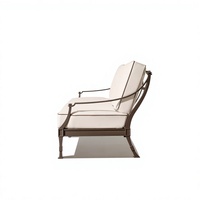 Canapé d'extérieur en aluminium classique avec revêtement poudré, résistant aux intempéries, style moderne, pour projets de terrasses de villas