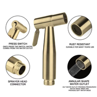 Bidet Jet Set Baignoire Toilette Bidet en acier inoxydable Lavage sous pression Pistolet Shattaf Ensembles salle de bain bidet shattaf ensembles