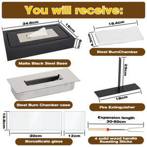 Foyer de table carré et durable personnalisable, allumage automatique, <span class=keywords><strong>insert</strong></span> de cheminée en éthanol biologique de haute qualité, utilisation intérieure/extérieure - Product Image 2