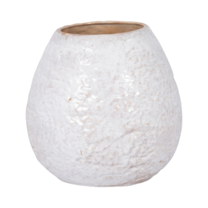 Vaso in ceramica rotondo testurizzato per decorazioni da soggiorno, centrotavola, composizioni floreali, stile classico - Product Image 3