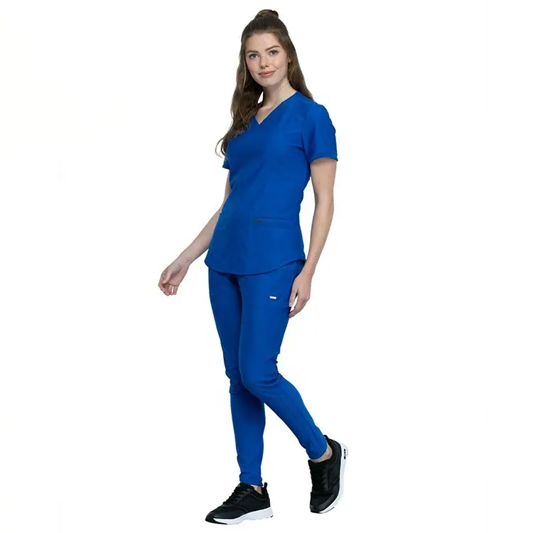 Custom Women Royal Blue Modern Hospital Medical Clothing Nurse Uniform
