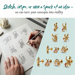Fabricante <span class=keywords><strong>de</strong></span> Joyería Personalizada OEM ODM con MOQ Bajo, <span class=keywords><strong>Titanio</strong></span> ASTM F136, Oro 14K, Moissanita, <span class=keywords><strong>Piercing</strong></span> <span class=keywords><strong>de</strong></span> Espalda Plana Sin Rosca, Servicio Personalizado - Product Image 2