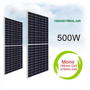 Hongyi Solar Cell Panel 1000watts Painel Solar Modul Double Glas Monocristalinos 450w 500W Photovoltaic Plate