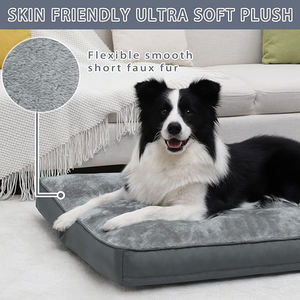 Fábrica personalizada Boucle calentamiento lujo rectángulo ortopédico memoria espuma perro mascota Mat cama con forro impermeable cubierta lavable - Product Image 6