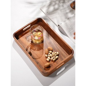 Nordic Mahogany Solid Wood <b>Tray</b> Rectangular <b>Serving</b> <b>Tray</b> For Tea And Snacks Small Medium <b>Large</b> Sizes - Product Image 1