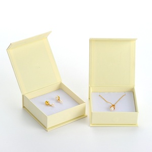 PackSecret Custom Logo Beige Gift <b>Box</b> Paper <b>Earring</b> Bracelet Necklace Jewelry Packaging Magnetic Boxes - Product Image 4