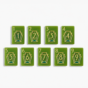 Juego de Mahjong Americano Neo Deco Premium Personalizado, 160 Fichas, Verde Aguacate, Acrílico Grabado, Pintado a Mano, Art Deco, Entretenimiento - Product Image 6