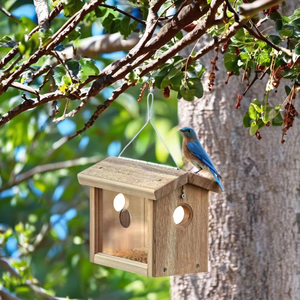 مصنع الجملة مخصص الخشب الطيور المغذية منزل شنقا Bluebird تغذية الدودة الغذائية السنجاب برهان تغذية الطيور - Product Image 6