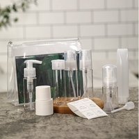 Lot de 10 bouteilles d'emballage en plastique transparent, pour le voyage, avec sac, pour produits cosmétiques, soins de la peau, 10 unités