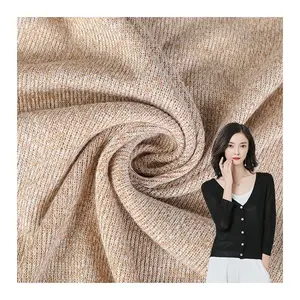 Light Weight Melange Rayon Polyester Spandex Hacci Single Jersey Knitting Fabric for Cardigan