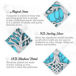 Merryshine 925 <span class=keywords><strong>argent</strong></span> sterling celtique <span class=keywords><strong>arbre</strong></span> <span class=keywords><strong>de</strong></span> <span class=keywords><strong>vie</strong></span> <span class=keywords><strong>arbre</strong></span> généalogique turquoise pierre bijoux <span class=keywords><strong>pendentif</strong></span> collier pour les femmes - Product Image 3