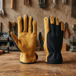 Gants de travail respirants en cuir souple, résistants aux déchirures et aux perforations, avec manchette de sécurité antidérapante, épaisseur 2 mils - Product Image 5