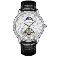 Montre mécanique de luxe Kingston authentique avec tourbillon et phases de lune, boîtier en alliage, montre haut de gamme pour hommes d'affaires, entièrement automatique