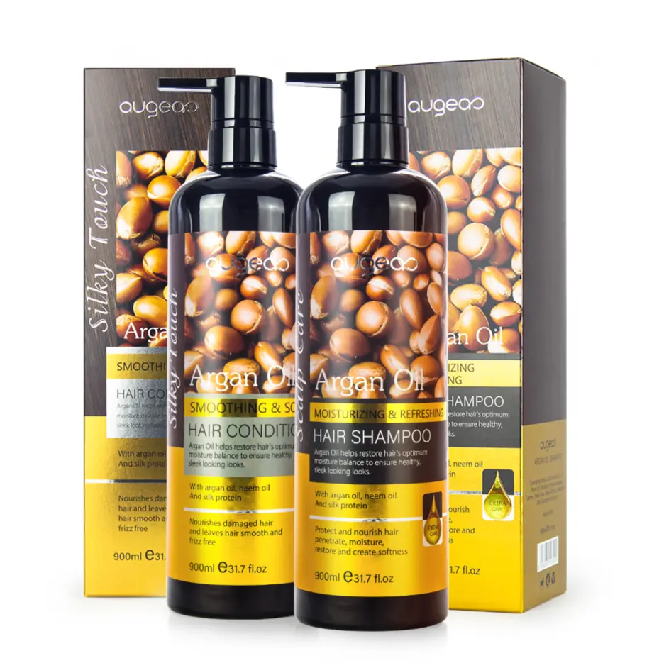 Factory Manufacturer vendor OEM customize logo brand private label argan oil hair shampoo and conditioner set for african hair