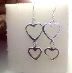 Pendientes de Aro Hechos a Mano en Plata de Ley 925 con Baño de Plata, Forma de Corazón, Piedra Natural, Regalos Románticos para Compromiso y Boda - Product Image 6