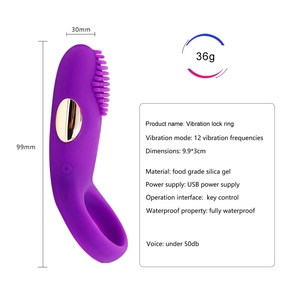 Mainan seks SacKnove Vibrator silikon pria merangsang penunda ejakulasi karet g-spot bergetar cincin Penis Penis - Product Image 5