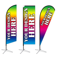 Kit de mât de drapeau en aluminium personnalisé de haute qualité pour l'extérieur, impression numérique, bannière promotionnelle, support publicitaire élégant