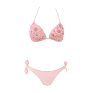 Set bikini HDJ con top in pizzo e slip con laccetti laterali, colore rosa, taglia 44 46 48 BZ77238 - Product Image 2