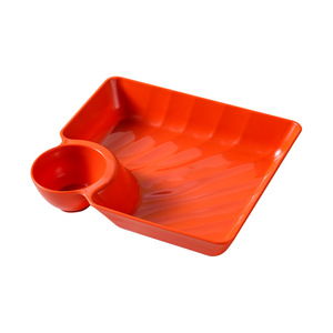 Bol de service rectangulaire en plastique pour sushi, tacos, salsa, charcuterie, en-cas, dumplings, écologique, luxueux, avec séparateurs laser - Product Image 5