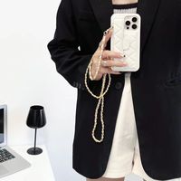 Étui de téléphone de luxe en cuir PU à motif losanges et litchis, accessoires pour téléphone portable, 2024 pour iPhone 15 13 11 12