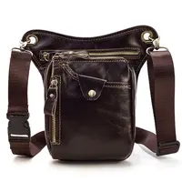 Sac à bandoulière vintage en cuir de vache, sac banane en cuir, sacoche pour homme, sac de taille