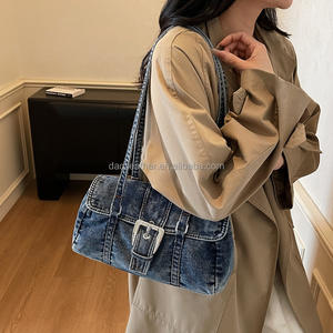 Sacs fourre-tout en Denim pour femmes, grande capacité, de haute qualité, à bandoulière, décontractés, avec fermeture éclair, chaînes solides, portables, étanches IP56 - Product Image 5