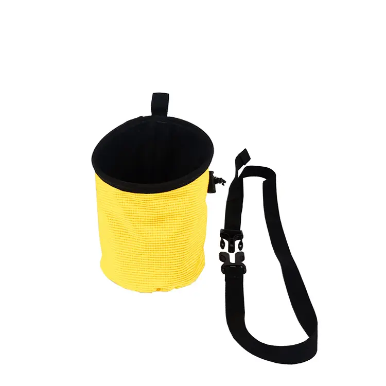 Bolsa de tiza para escalada en roca para mayores, diseño de nailon resistente al agua, adecuada para uso Indoo con múltiples bolsillos de cremallera, mosquetones