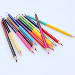 Double sides color pencil for kids teens and adults drawing items twin color pencils set with custom logo