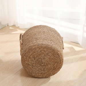 Yuvarlak şekil düz saman depolama tutucu ile 3 takı<span class=keywords><strong>m</strong></span> ev sepeti 3 bej sepet seti kolu ile - Product Image 6