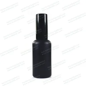 高品质10 20 30 50毫升黑色哑光精油细雾泵喷雾器香水玻璃喷雾瓶带盖