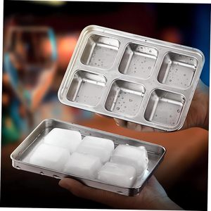 Bacs à glaçons en acier inoxydable avec 6 compartiments - Démoulage facile, sans plastique, zéro déchet - Product Image 1