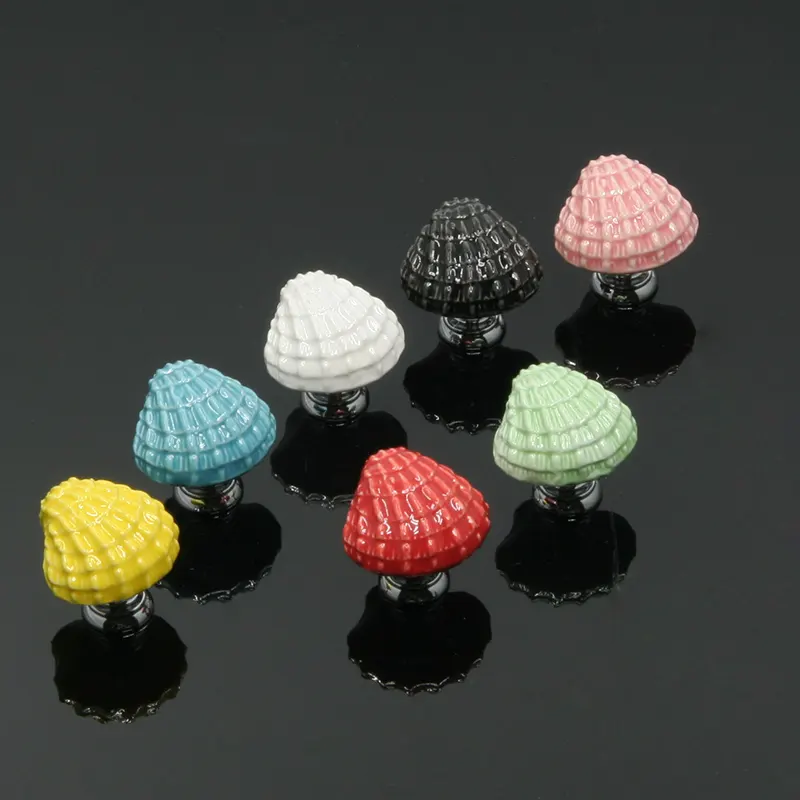 Trang trí Seashell nội knobs kéo tủ quần áo tủ quần áo cửa xử lý gốm ngăn kéo knobs cho đồ nội thất