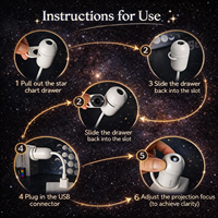 Lampe de projection d'étoiles galactiques mini USB HD 24-en-1 / 12-en-1, lumière d'ambiance LED ciel nocturne, blanc froid, intensité réglable, 3 modes, Plug & Play
