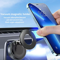 Support Téléphone Magnétique Ventouse, Support de Voiture Magnétique Réglable à 360°, Support Téléphone Portable Pliable à Ventouse